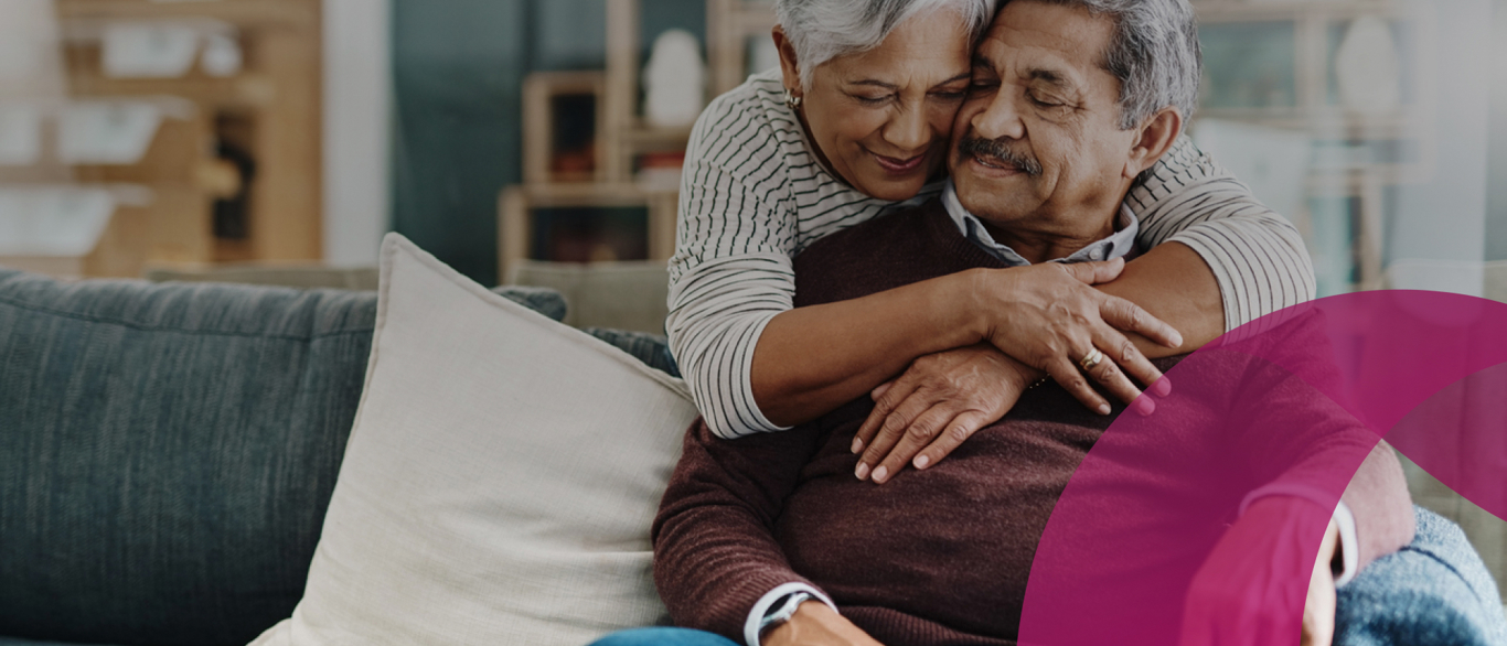a man and a woman hugging
