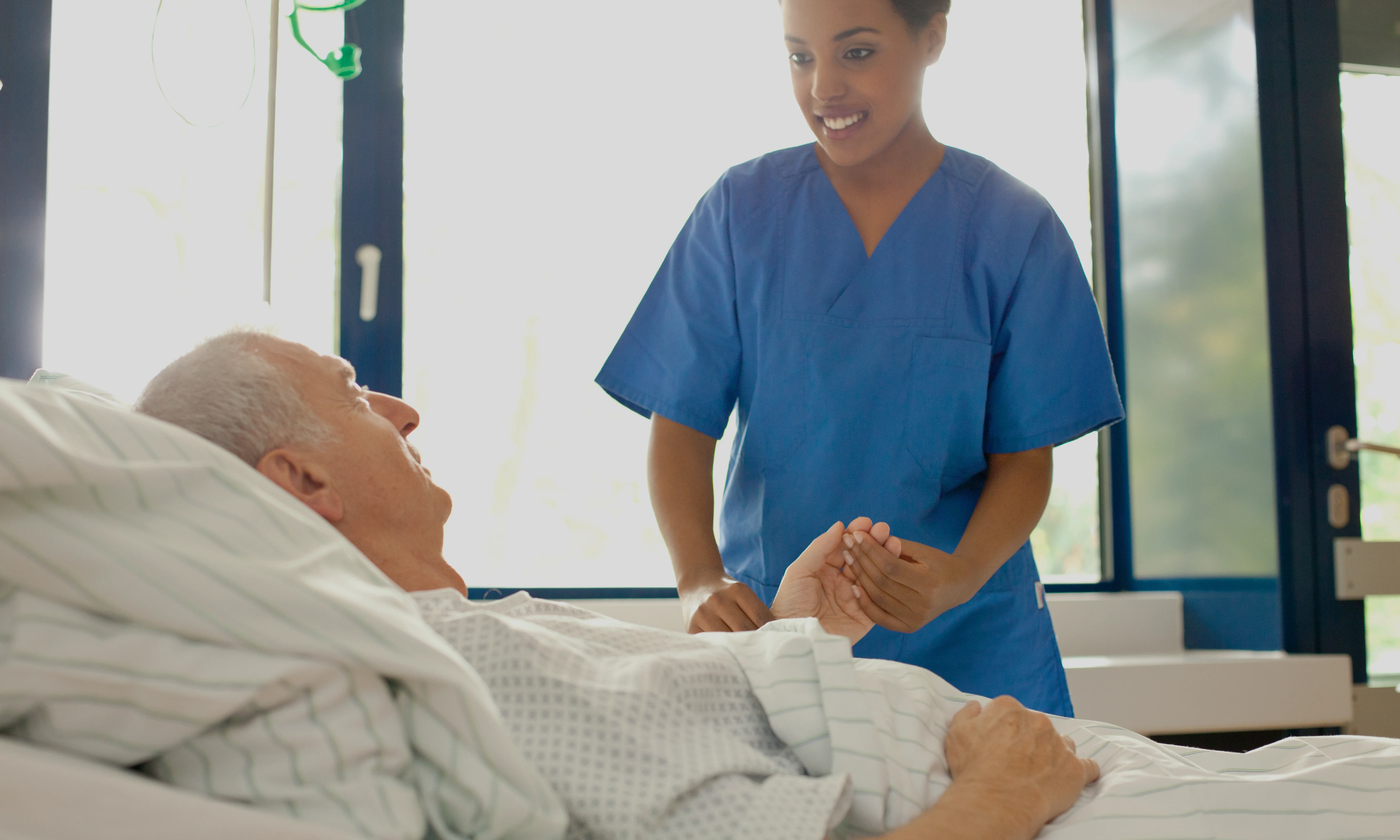 Nurse looking after patient