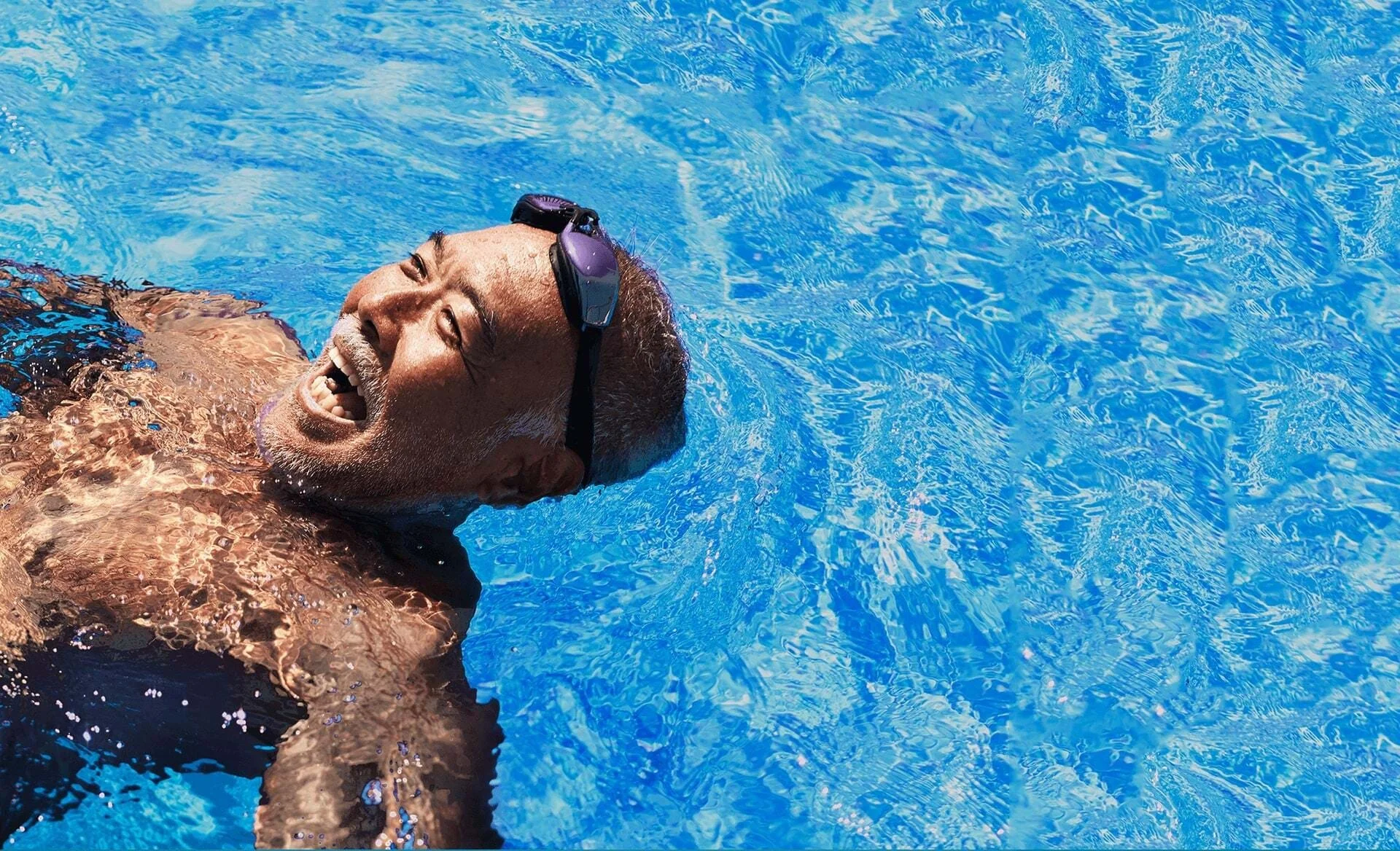 man in pool
