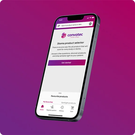 Få tilgang til Convatecs Ostomy Care-apper når som helst via mobilappen